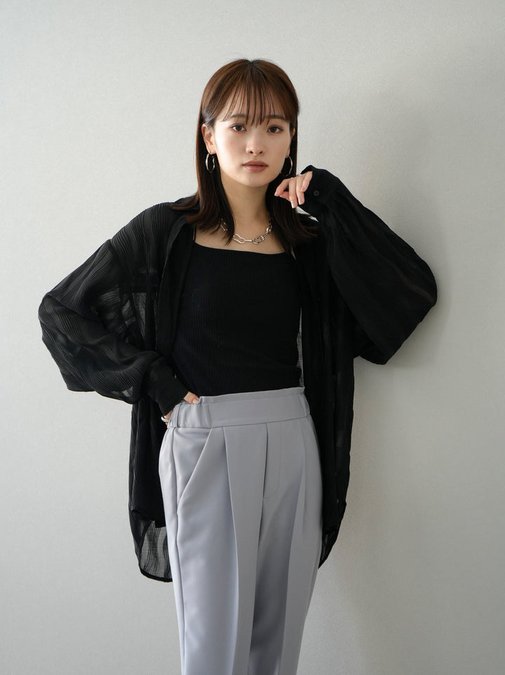 【SET】楊柳波浪上衣+寬鬆錐形褲（2套）