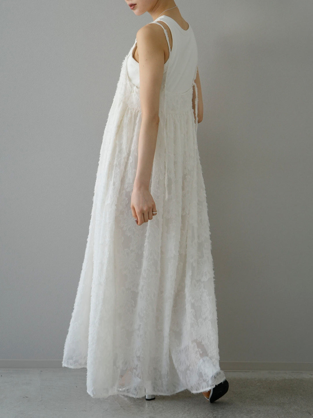 [Pre-order] Fringe Jacquard Camisole Dress/Ivory