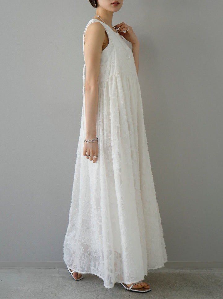[Pre-order] Fringe Jacquard Camisole Dress/Ivory