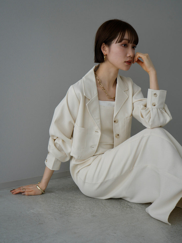 [Pre-order] Linen touch short jacket/ivory