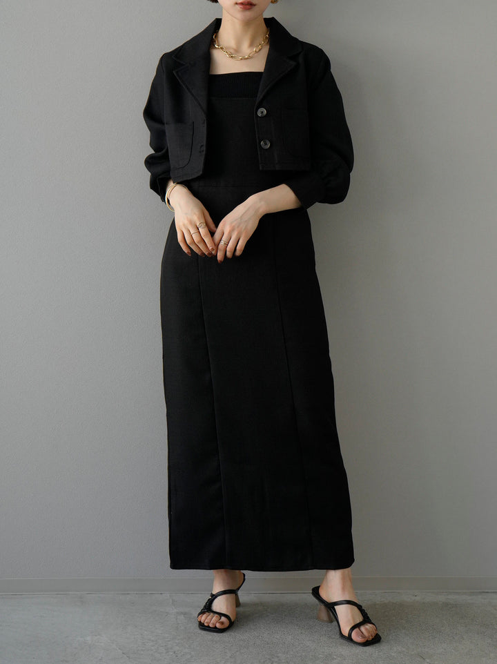 [Pre-order] Linen touch short jacket/black