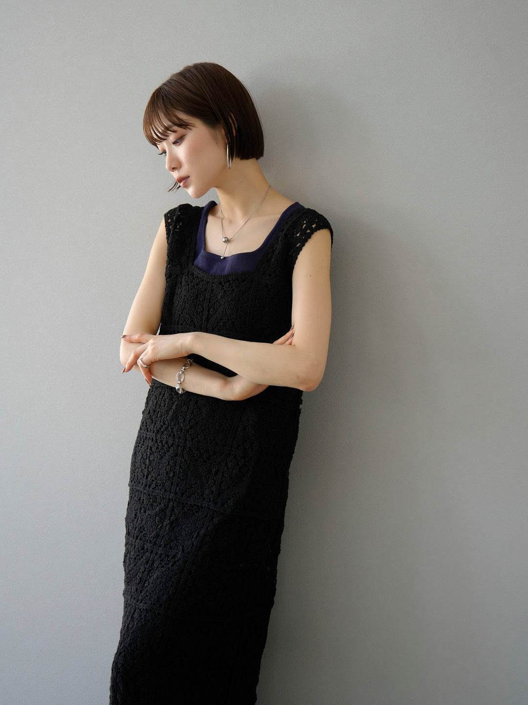 [SET] Bottleneck summer knit sleeveless top + Bottleneck summer knit sleeveless top (2set)
