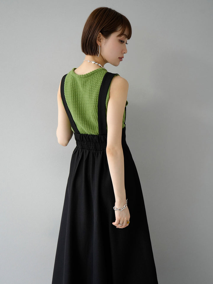 [Pre-order] Pocopoco sleeveless knit top/green