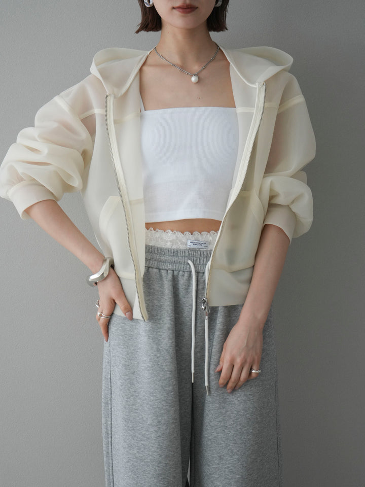 [予約]カップ付テレコリブベアキャミソール/オフ