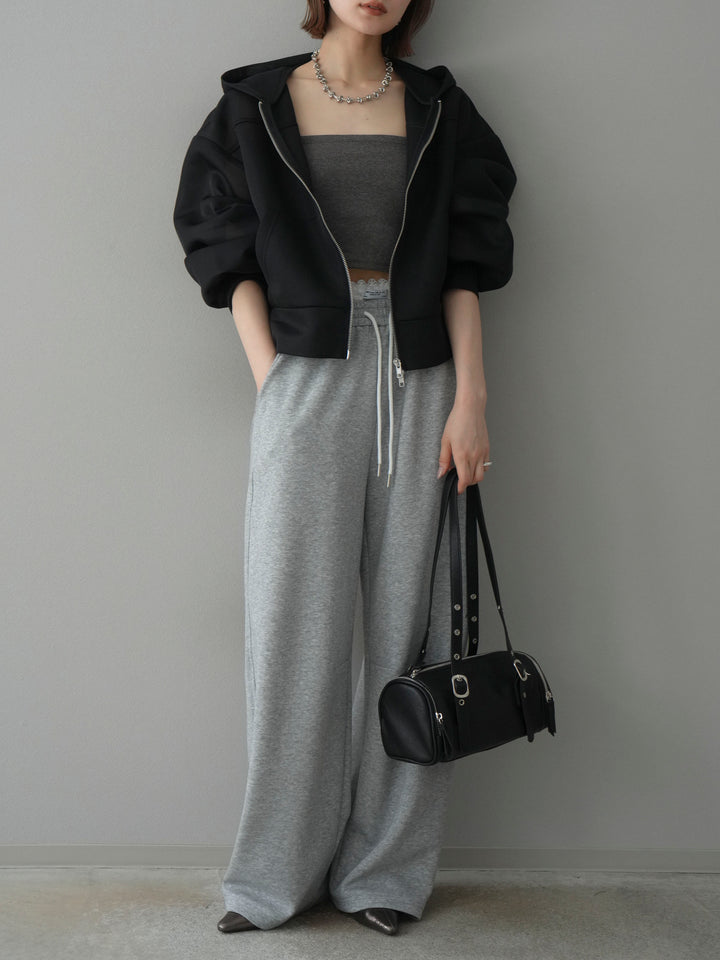 [予約]カップ付テレコリブベアキャミソール/モカ