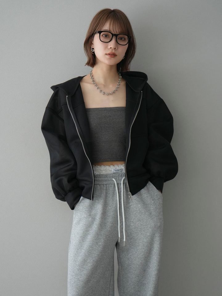 [予約]カップ付テレコリブベアキャミソール/モカ