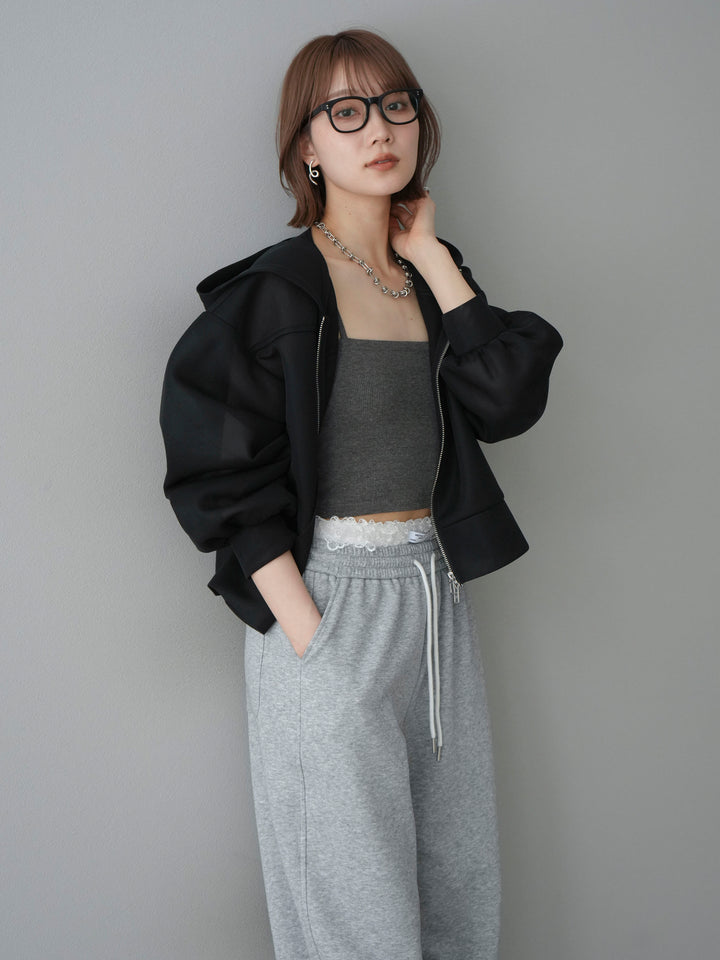 [予約]カップ付テレコリブベアキャミソール/モカ