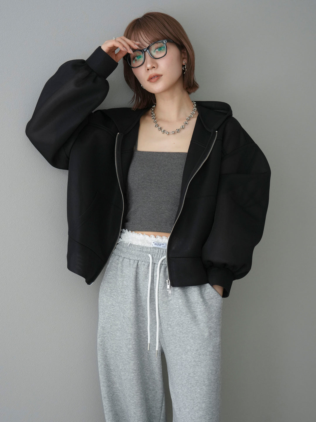 [予約]カップ付テレコリブベアキャミソール/モカ