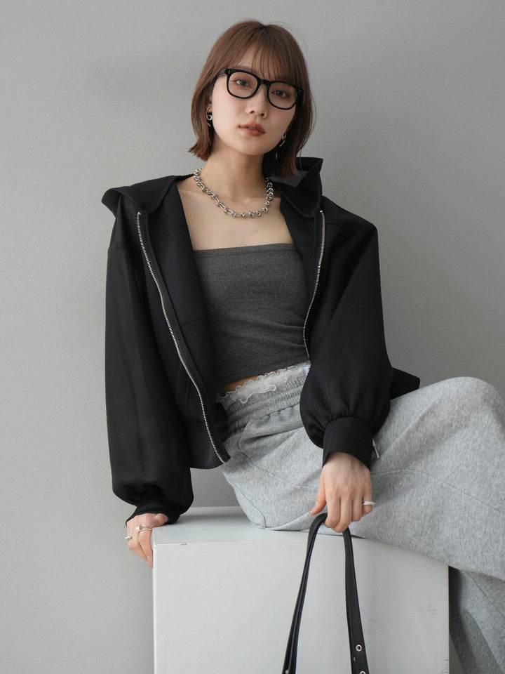 [予約]カップ付テレコリブベアキャミソール/モカ