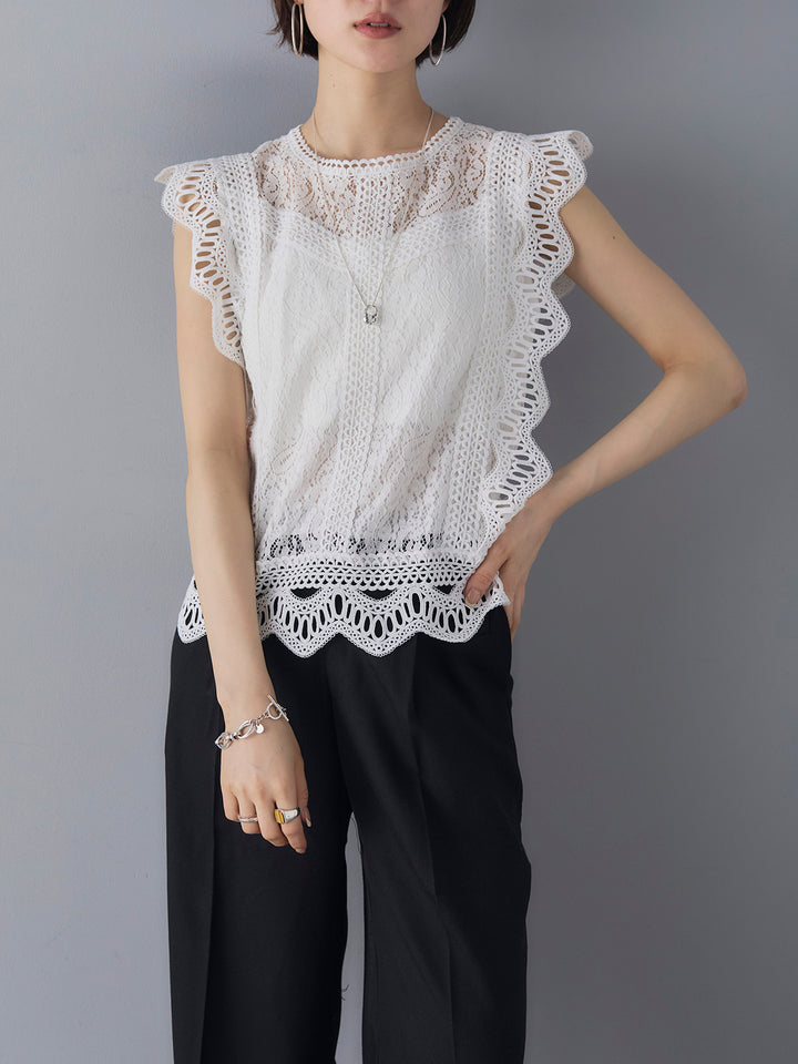 [Pre-order] Lace French Sleeve Blouse/White