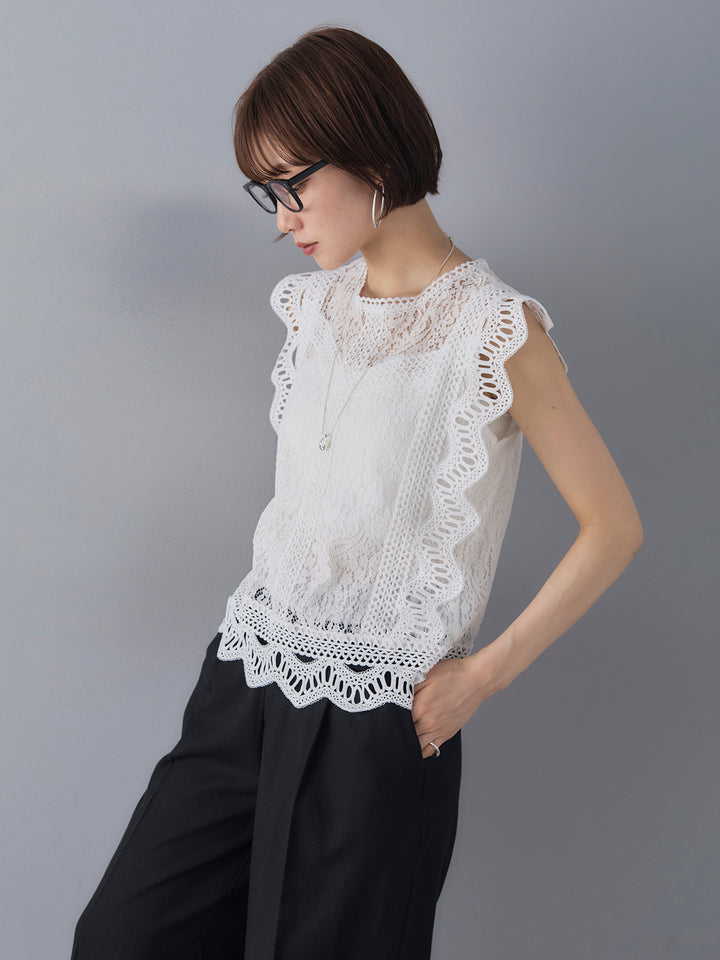 [Pre-order] Lace French Sleeve Blouse/White