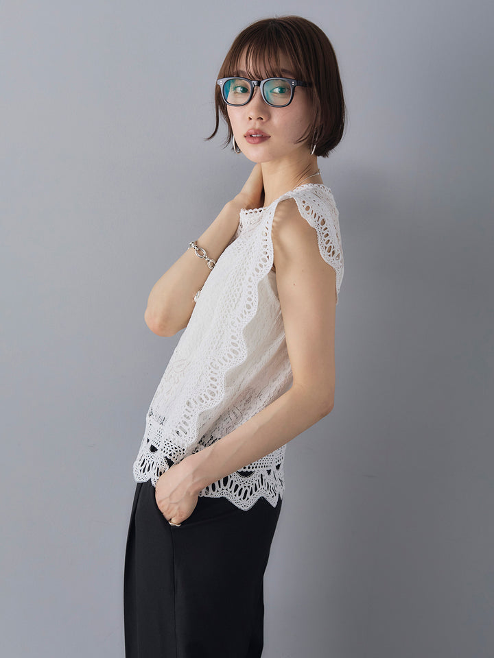 [Pre-order] Lace French Sleeve Blouse/White