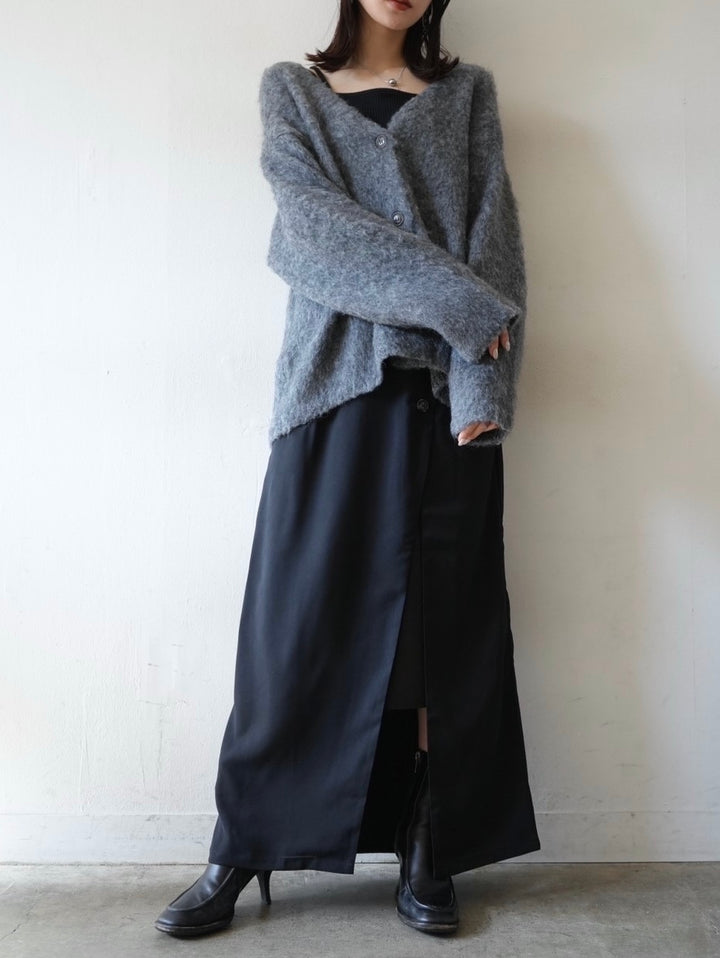 [Pre-order] Wrap design layered skirt/black