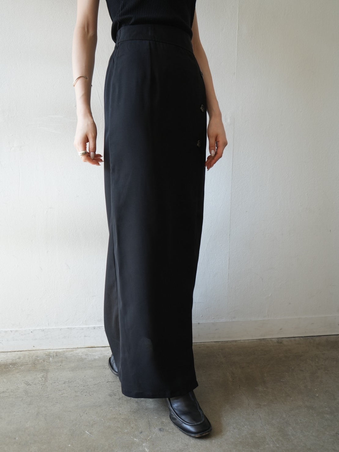 [Pre-order] Wrap design layered skirt/black