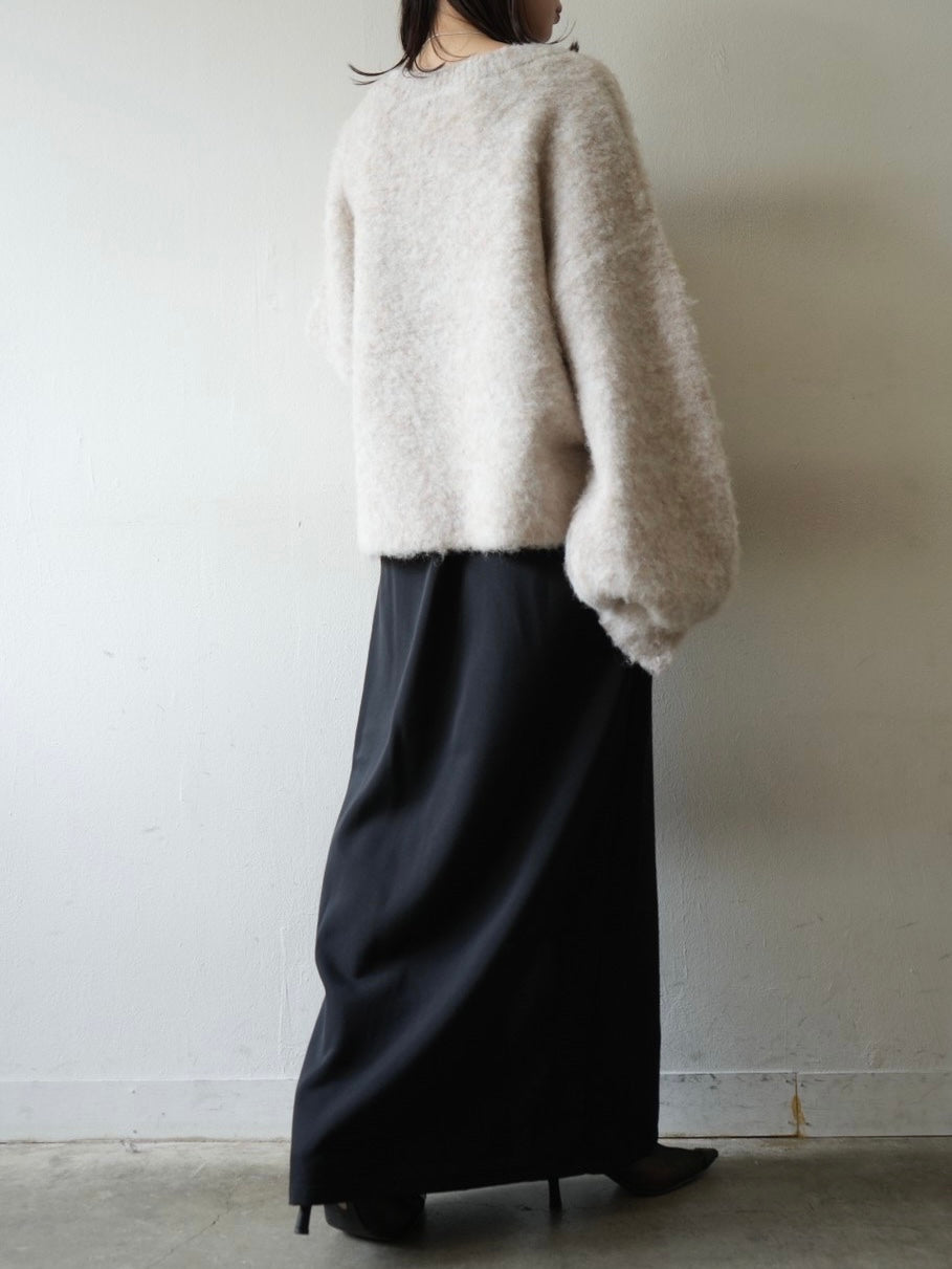 【預訂】裹身設計疊層裙/黑色