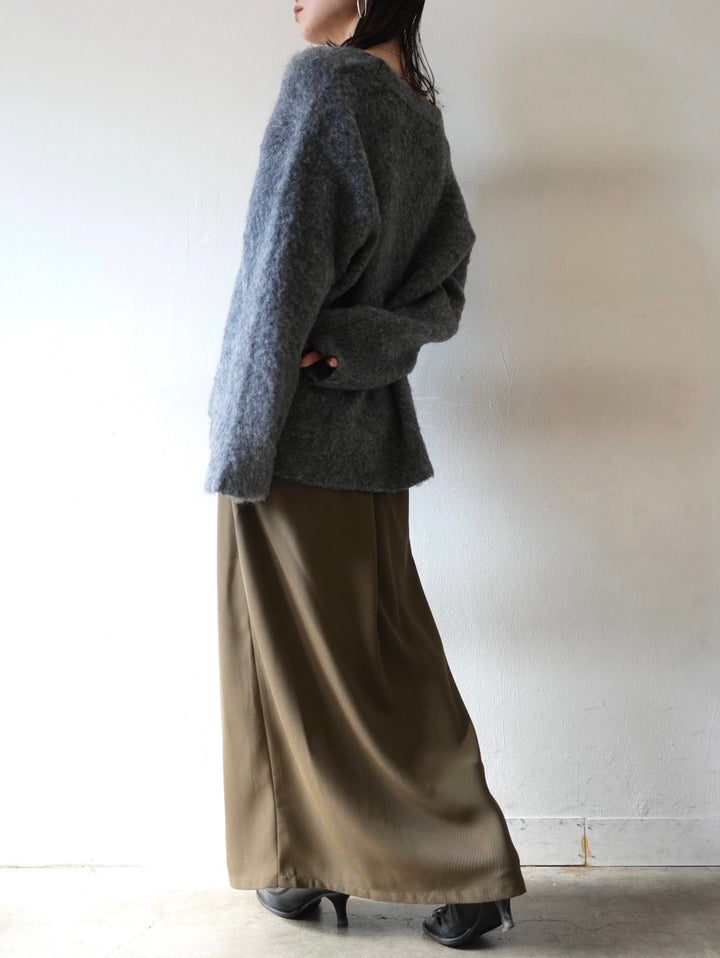 [Pre-order] Wrap design layered skirt/khaki