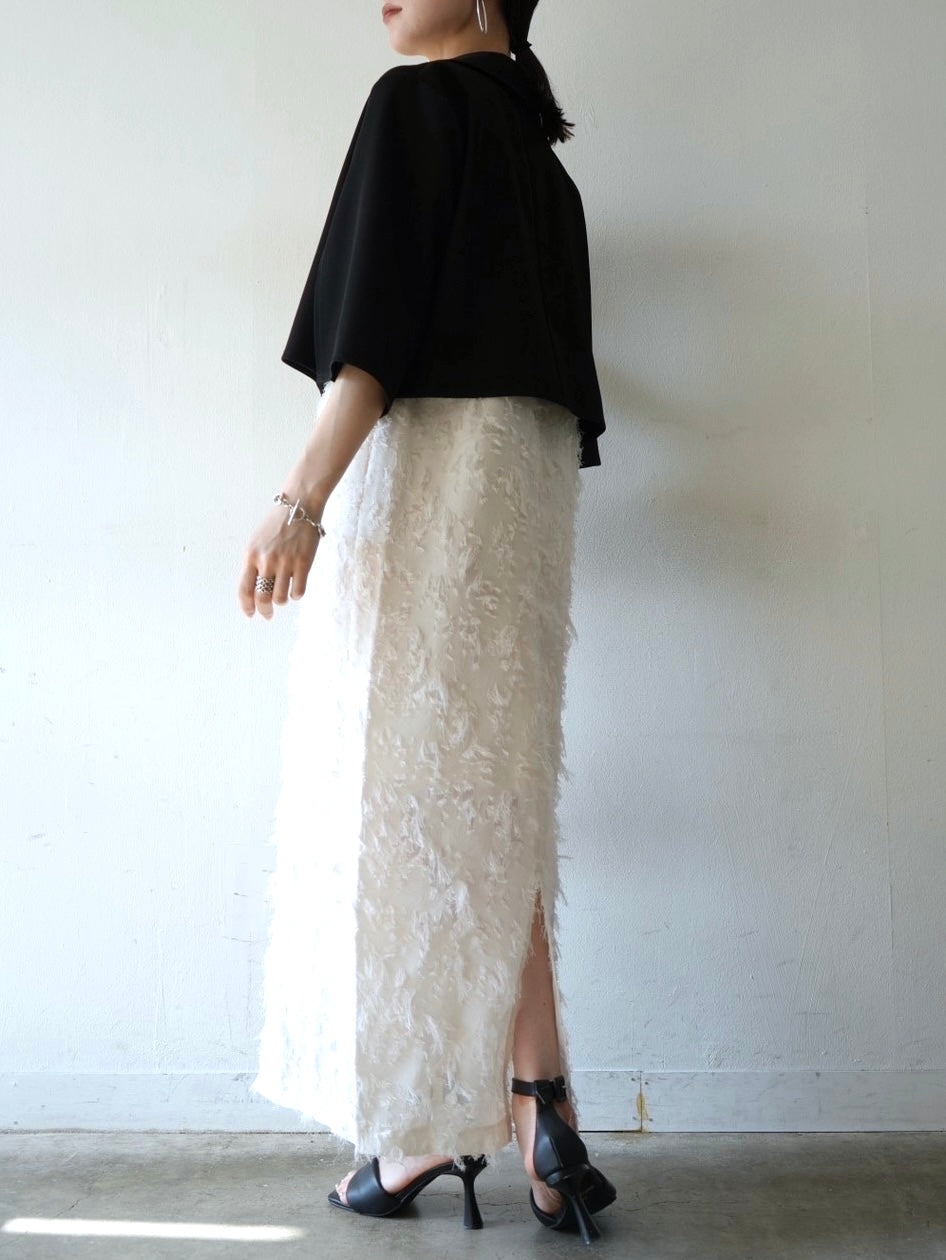 [Pre-order] Sheer Jacquard I-line Dress/Ivory