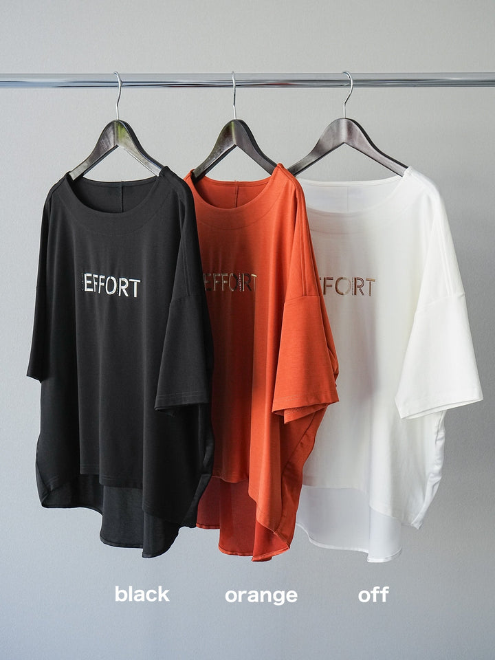 [套裝] 不同材質金屬標誌刺繡 x 印花T卹 + 透視格紋寬鬆褲（2 件套）