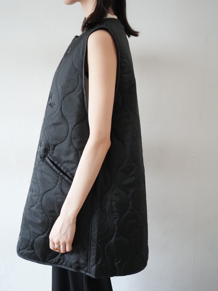 [Pre-order] Liner Quilted Over Vest/Black