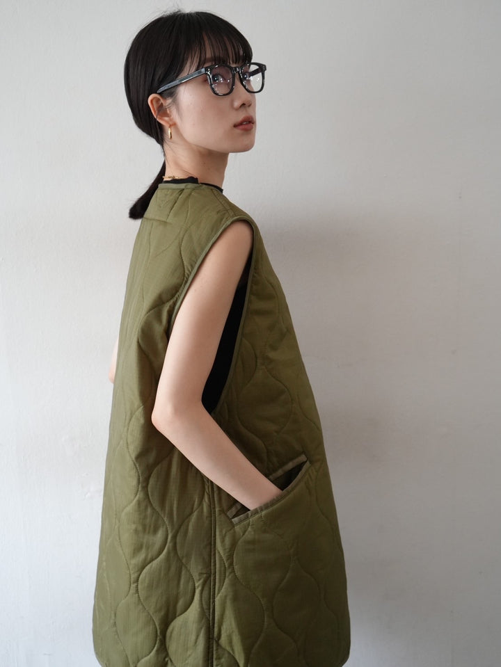 [Pre-order] Liner quilted over vest/khaki