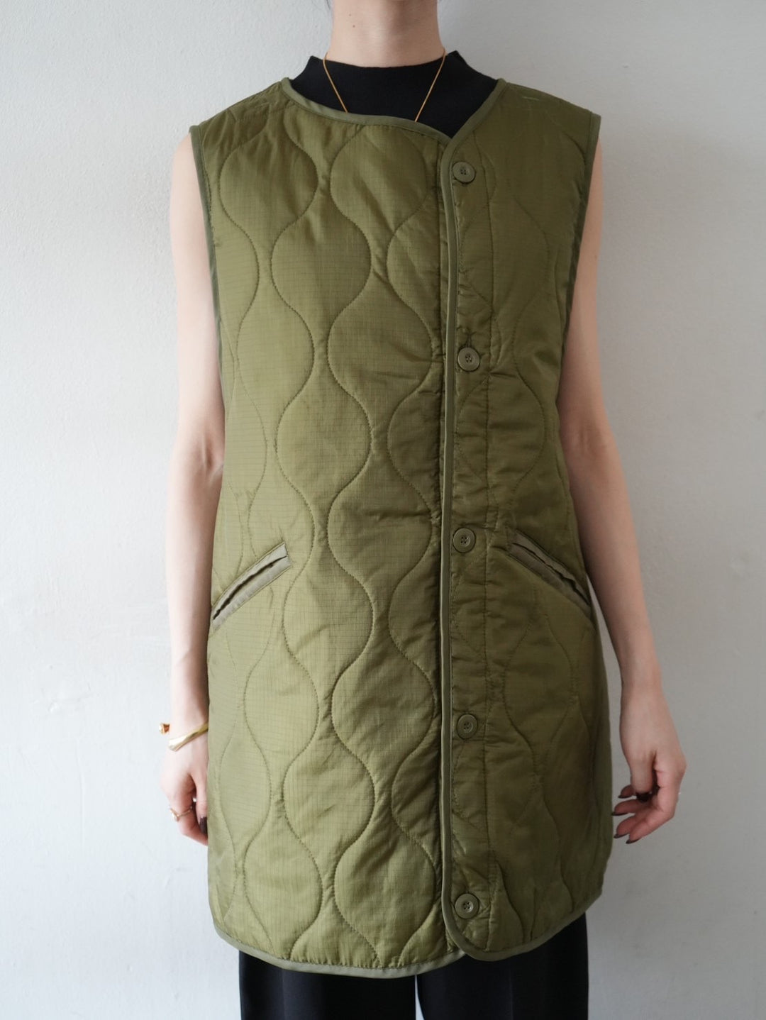 [Pre-order] Liner quilted over vest/khaki