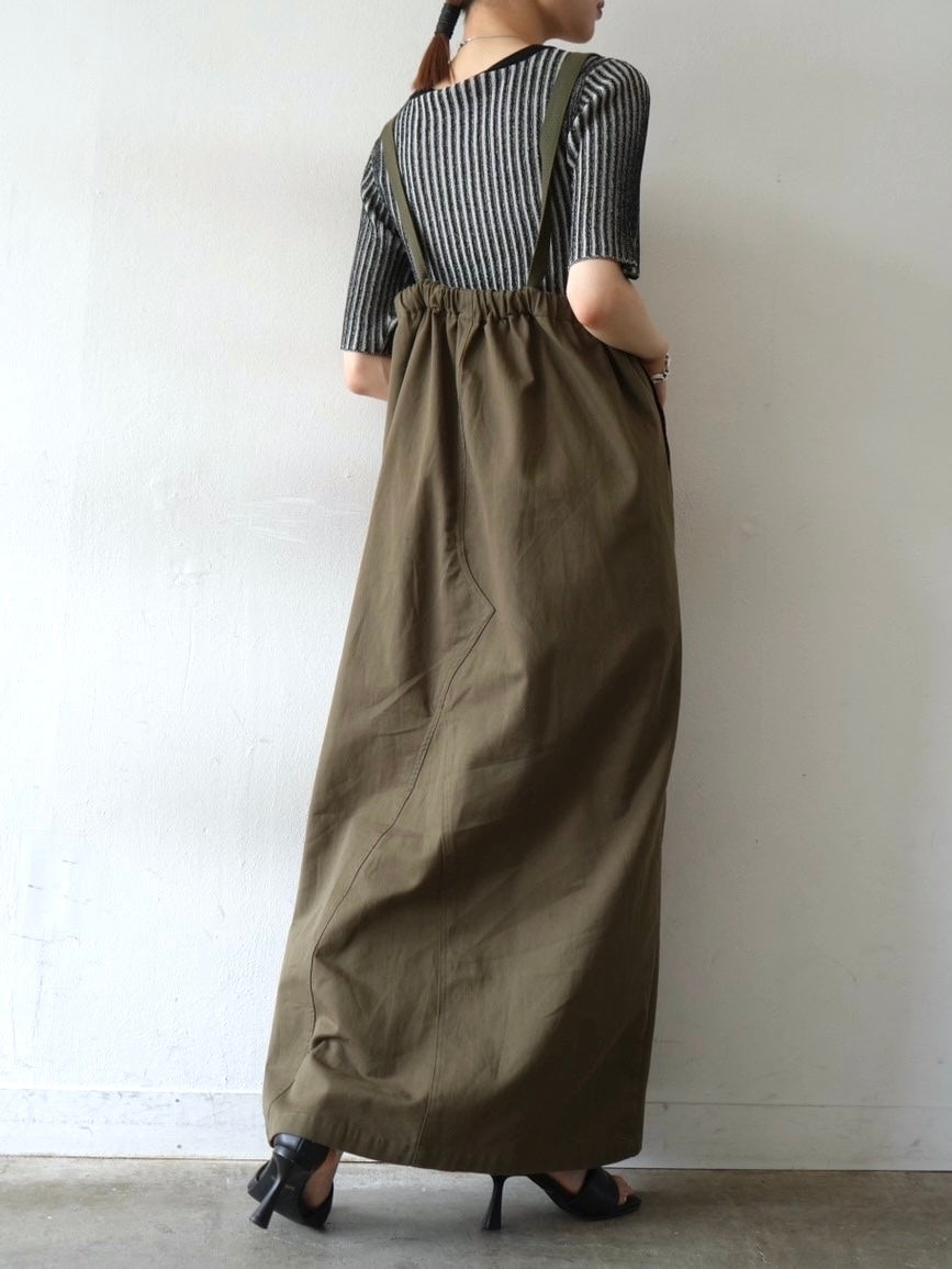 コットンツイルサスペンダースカート/オリーブ – Lumier