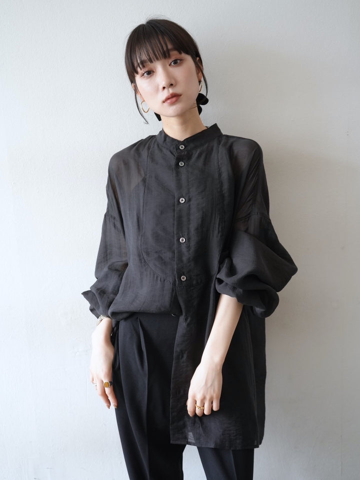 [Pre-order] Busam Switching Sheer Big Shirt/Black