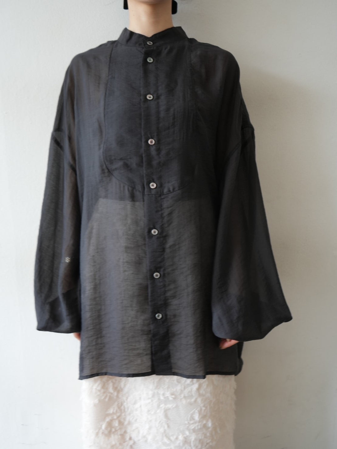 [Pre-order] Busam Switching Sheer Big Shirt/Black