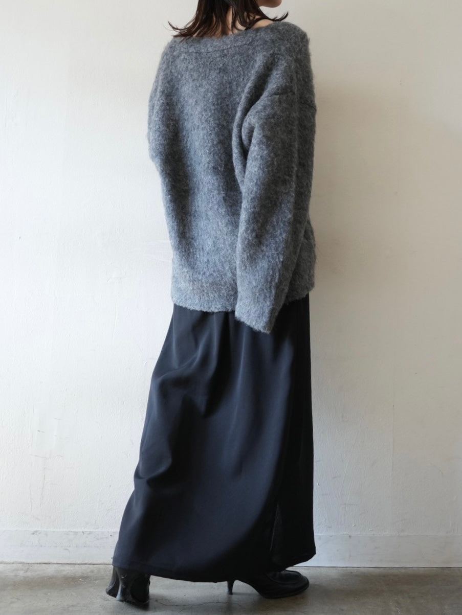 【預訂】馬海毛針織開襟衫/炭灰色