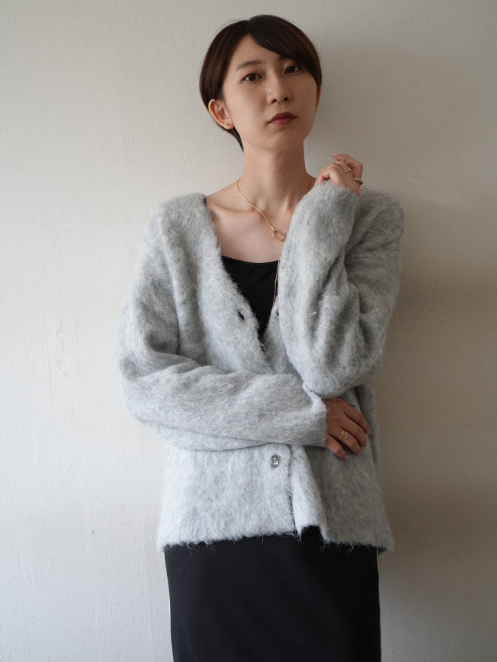 [Pre-order] Mohair knit cardigan/light gray