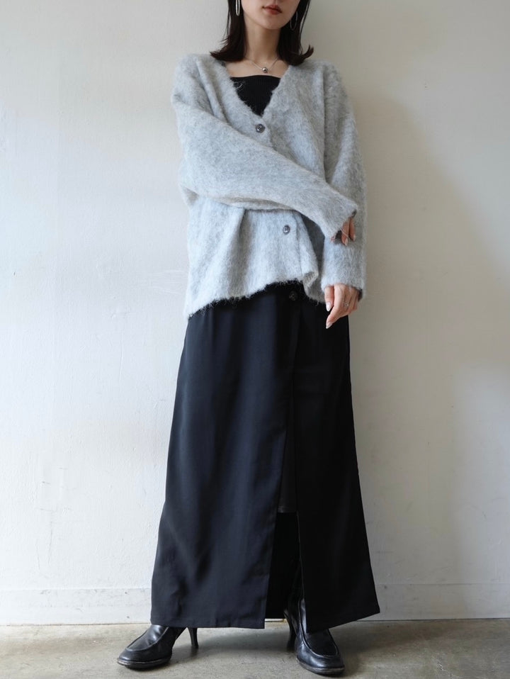 [Pre-order] Mohair knit cardigan/light gray