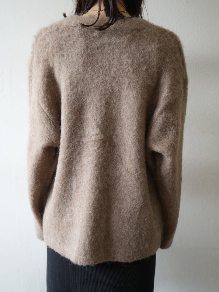 [Pre-order] Mohair knit cardigan/mocha