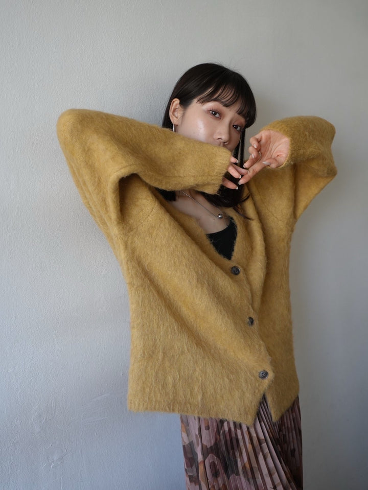 [Pre-order] Mohair knit cardigan/yellow