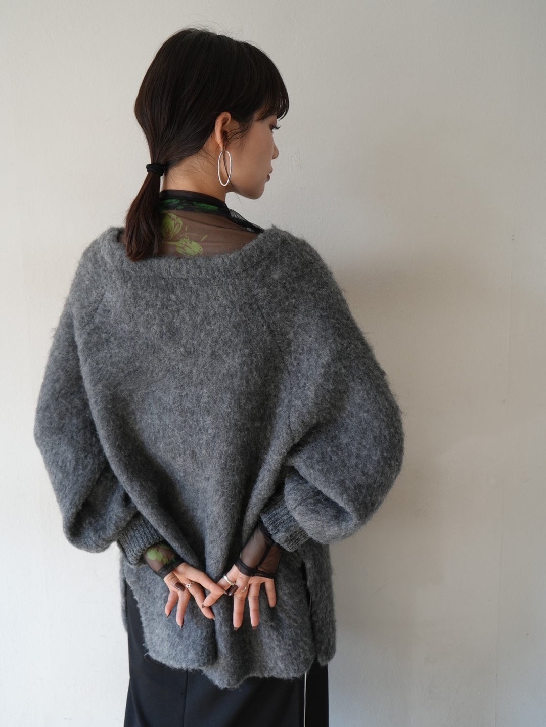 【預訂】馬海毛針織套頭衫/炭灰色