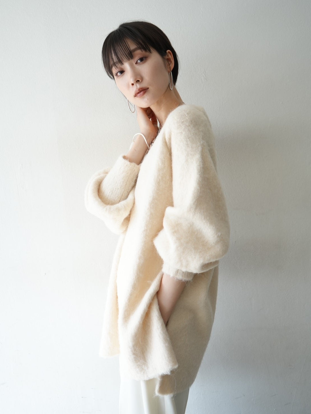 [Pre-order] Over Mohair Knit Pullover/Ivory