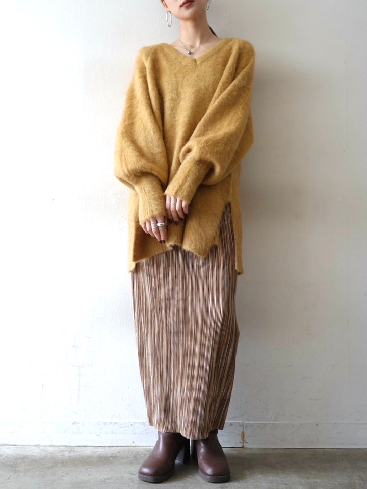 [Pre-order] Over Mohair Knit Pullover/Yellow