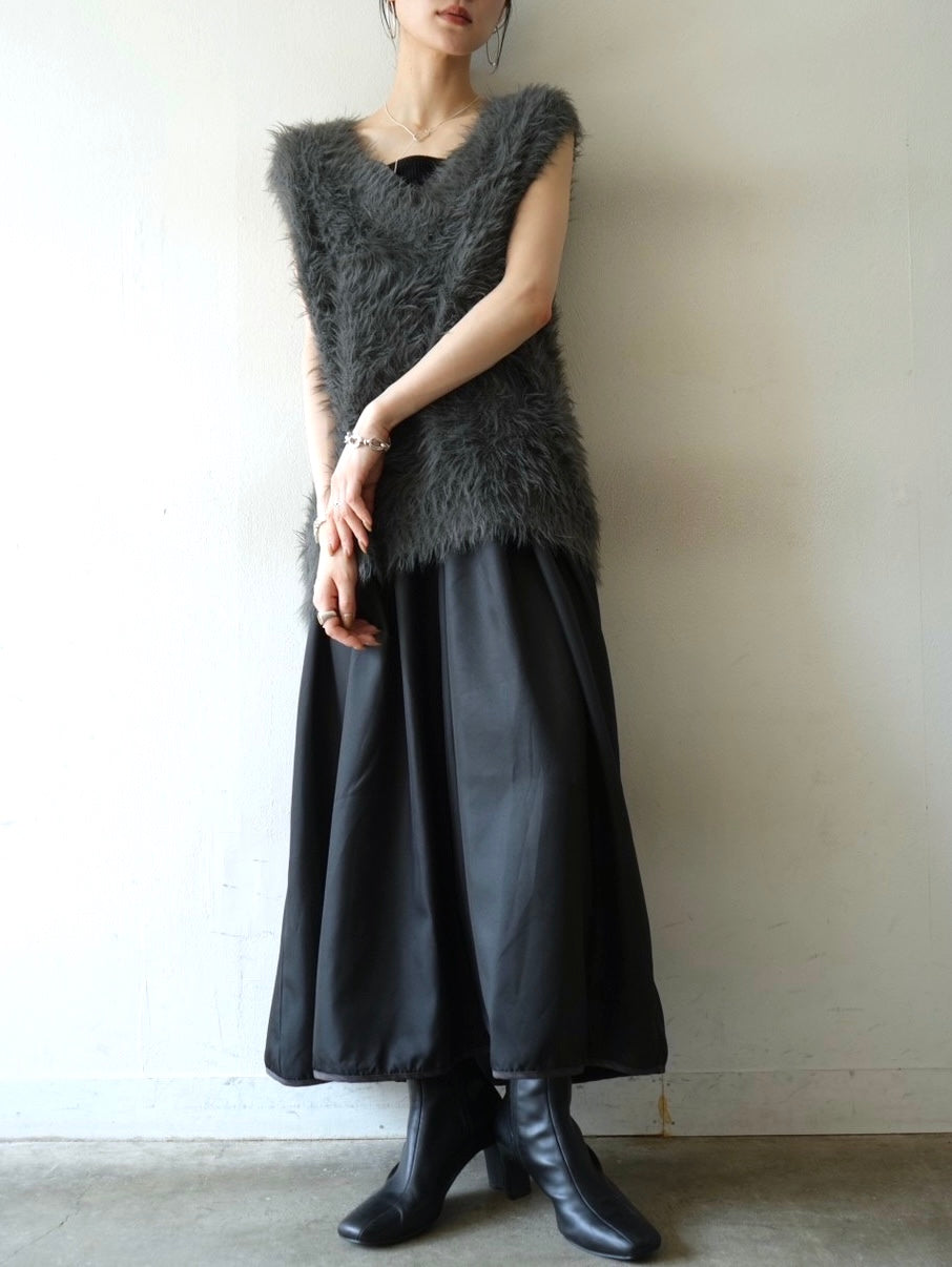 [Pre-order] Bicolor Tiered Cami Dress/Black