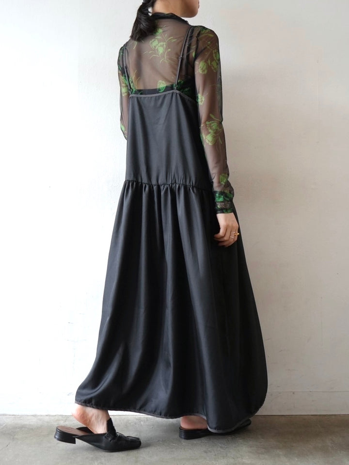 [Pre-order] Bicolor Tiered Cami Dress/Black