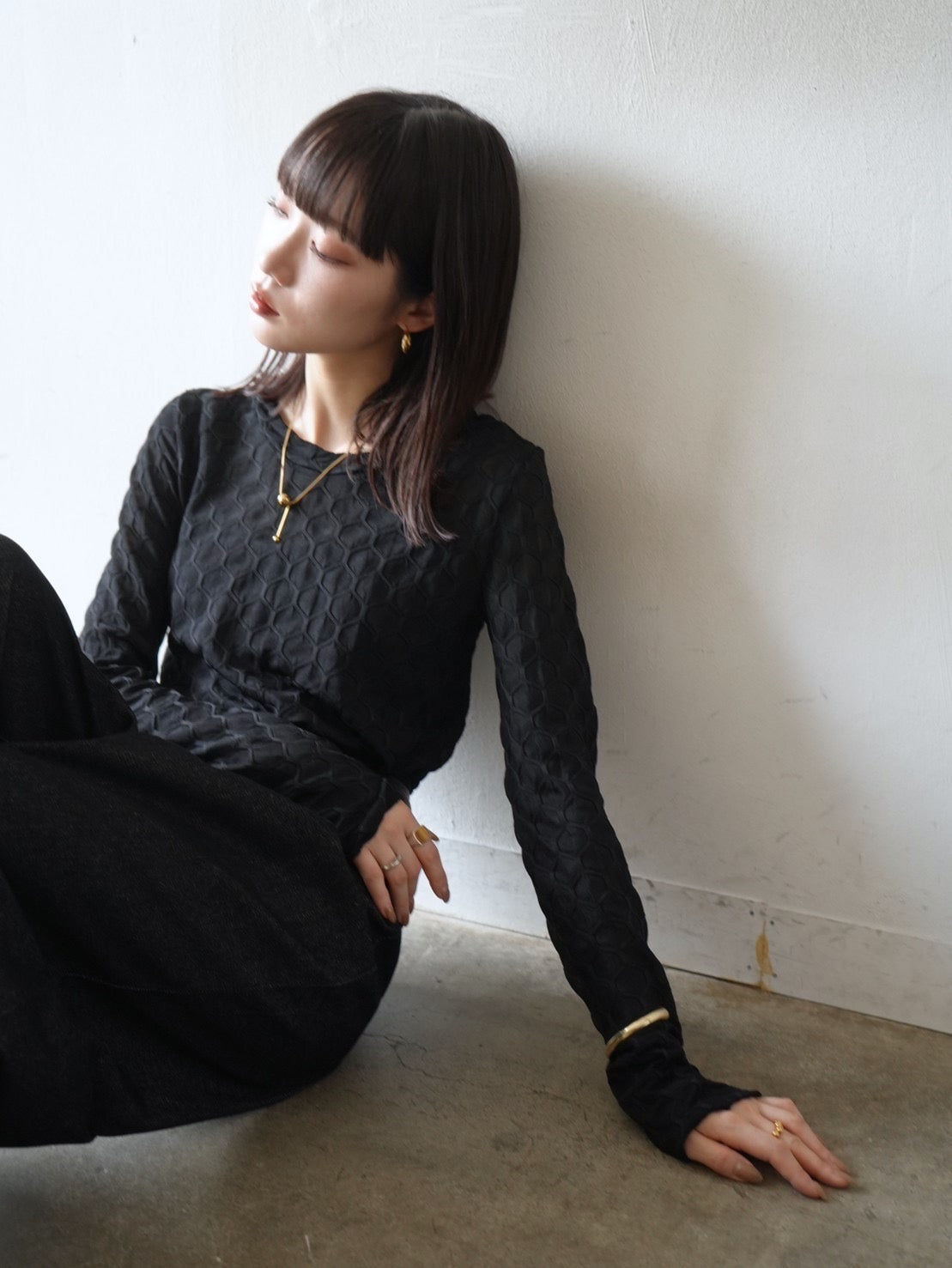 シアートップス　Lサイズ サイドスリット入オーバーサイズスラブシアートップス 通販