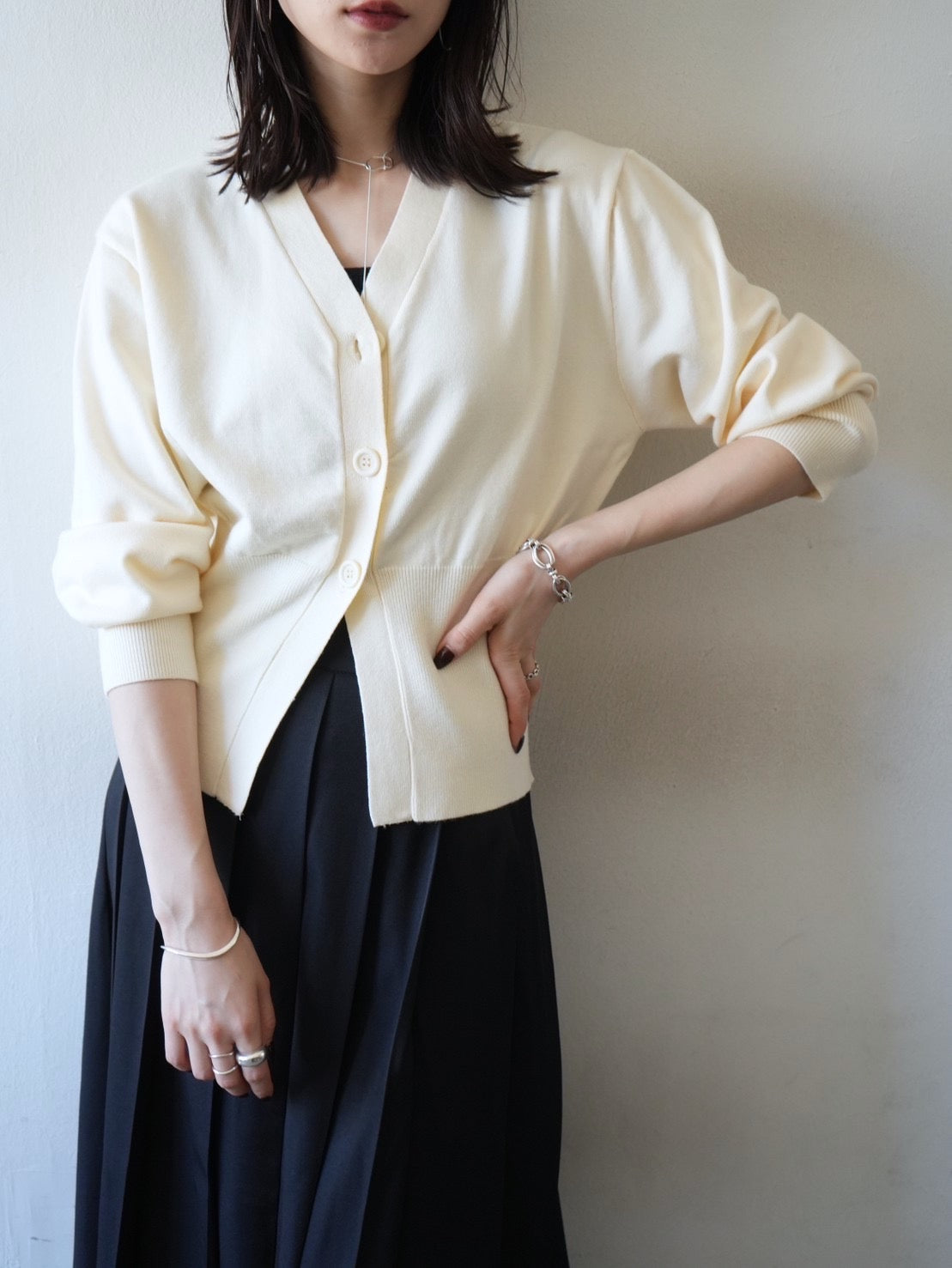 タックプリーツマキシスカート/ブラック – Lumier