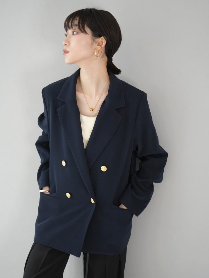 [Pre-order] Gold button double jacket/navy