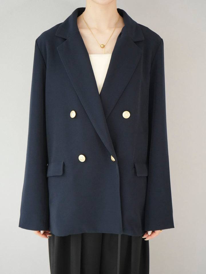 [Pre-order] Gold button double jacket/navy