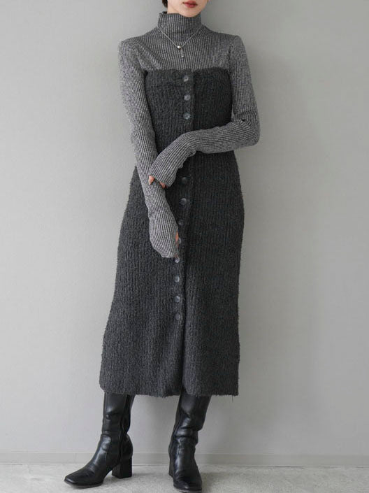 [Pre-order] Boucle Bear Dress/Charcoal