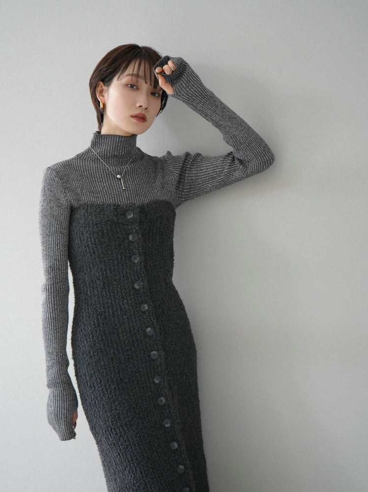 [Pre-order] Boucle Bear Dress/Charcoal