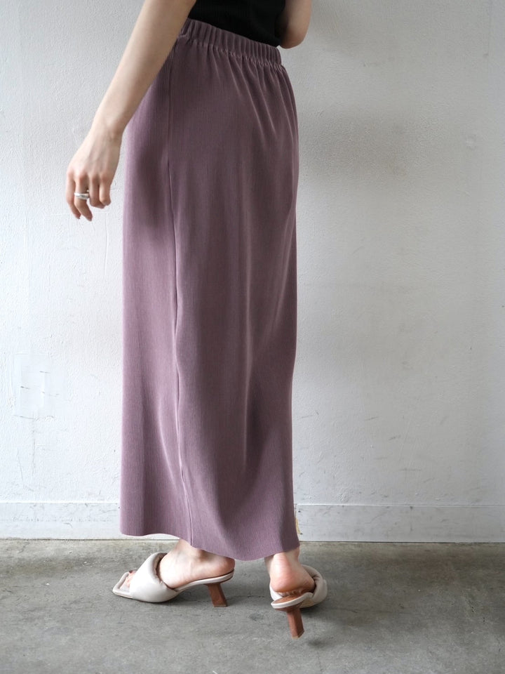 I-line pleated skirt/mauve pink