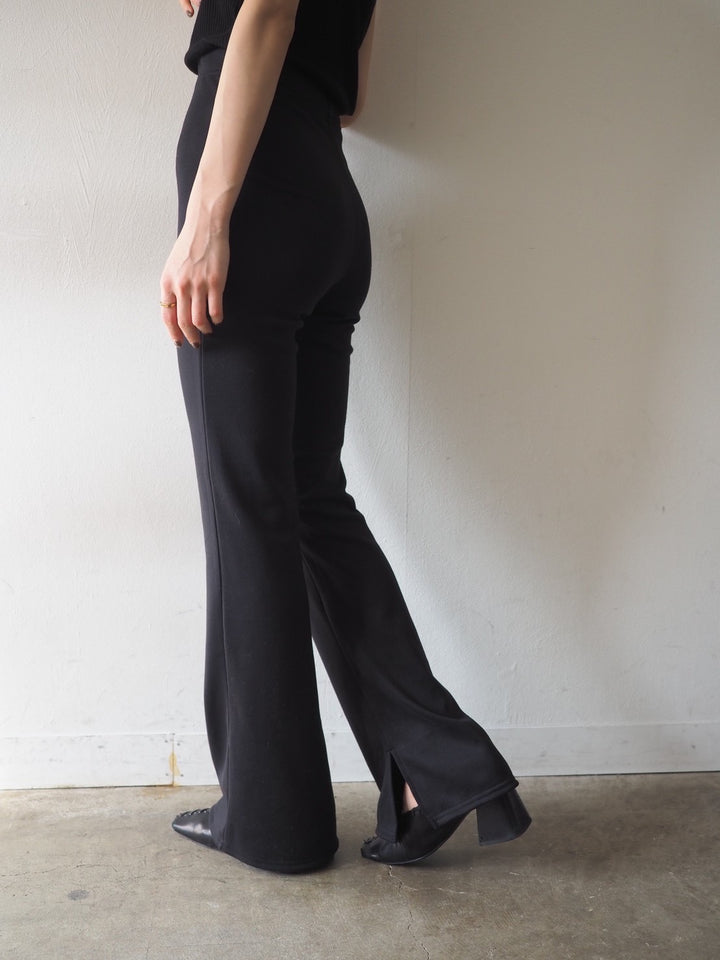 [Pre-order] Warm Easy Flare Slit Pants/Black