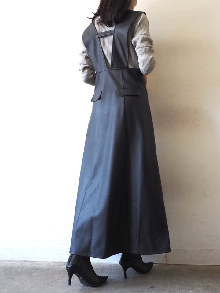 [予約]モックネックリブニットトップス/グレー