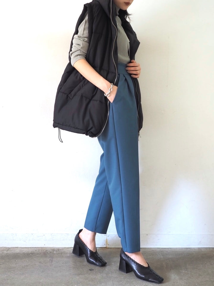 [予約]モックネックリブニットトップス/グレー