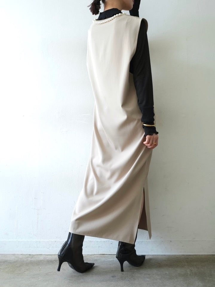 [予約]コットンガーゼシアー切替メロートップス/ブラック