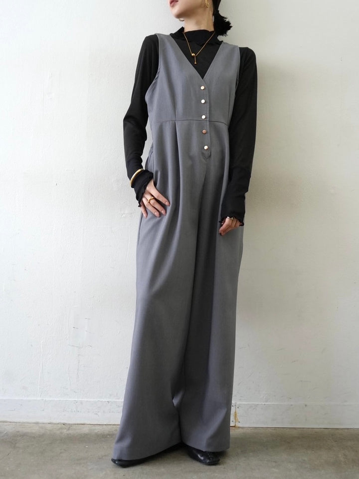 [予約]コットンガーゼシアー切替メロートップス/ブラック